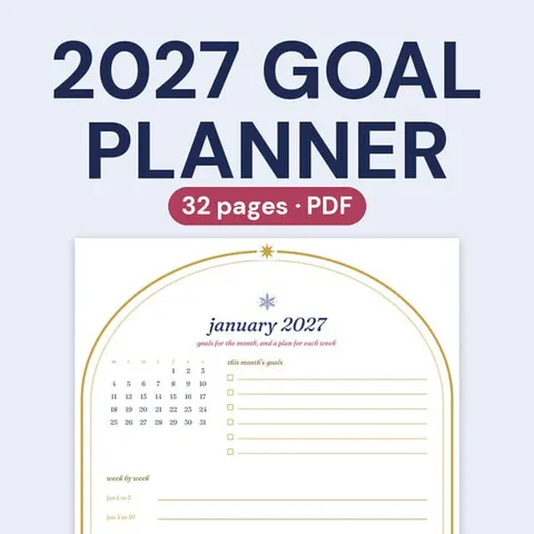 the 2027 goal planner, the cover