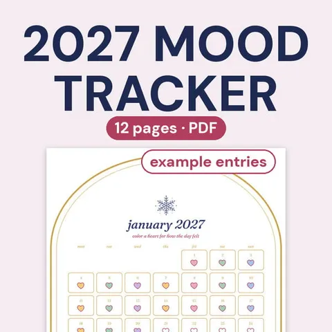 the 2027 mood tracker, the cover