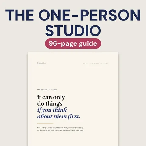 the one-person studio, the cover