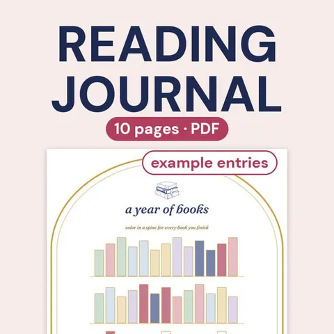 the printable reading journal, the cover